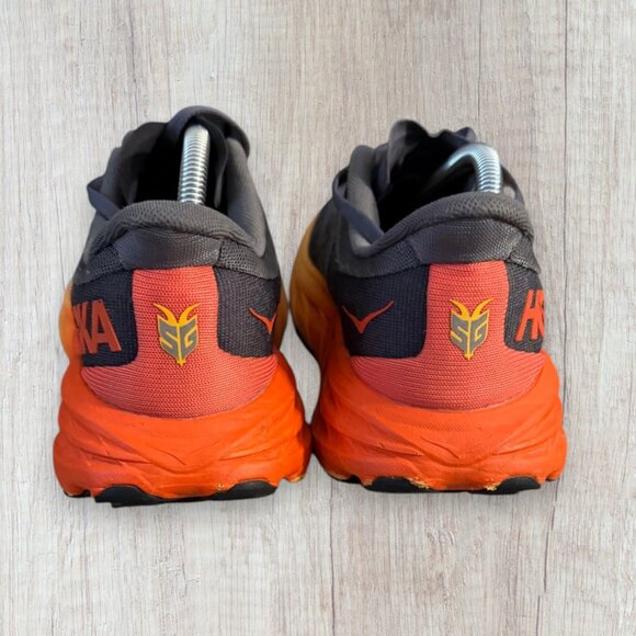 HOKA One One Speedgoat 5 Trail Running Shoes Vibram Mens 8.5D Gray Orange main image 5